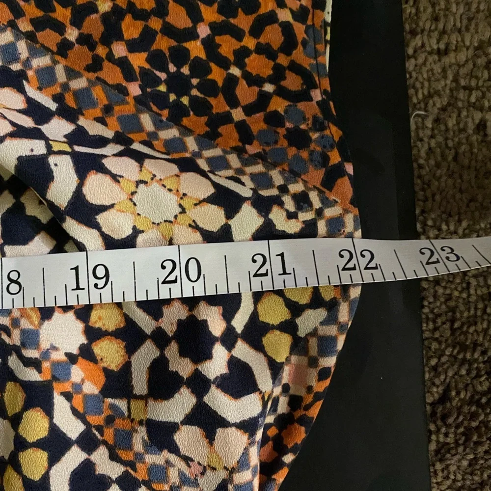 Lauren Conrad Pleated Abstract Mosaic Print Shift Dress  XXL, Peachy Orange - Picture 6 of 9